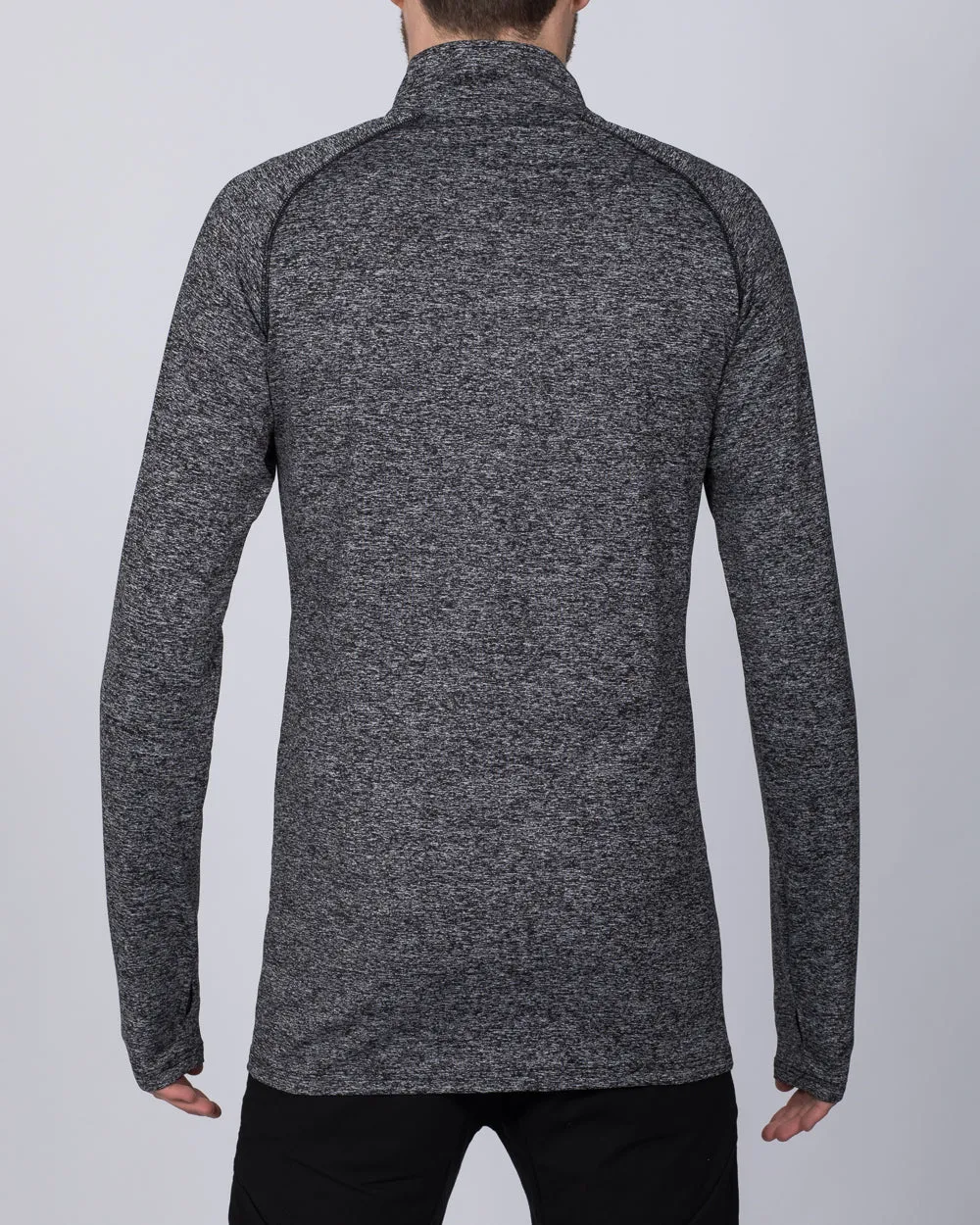 2t Long Sleeve Quarter-Zip Training Top (black marl)