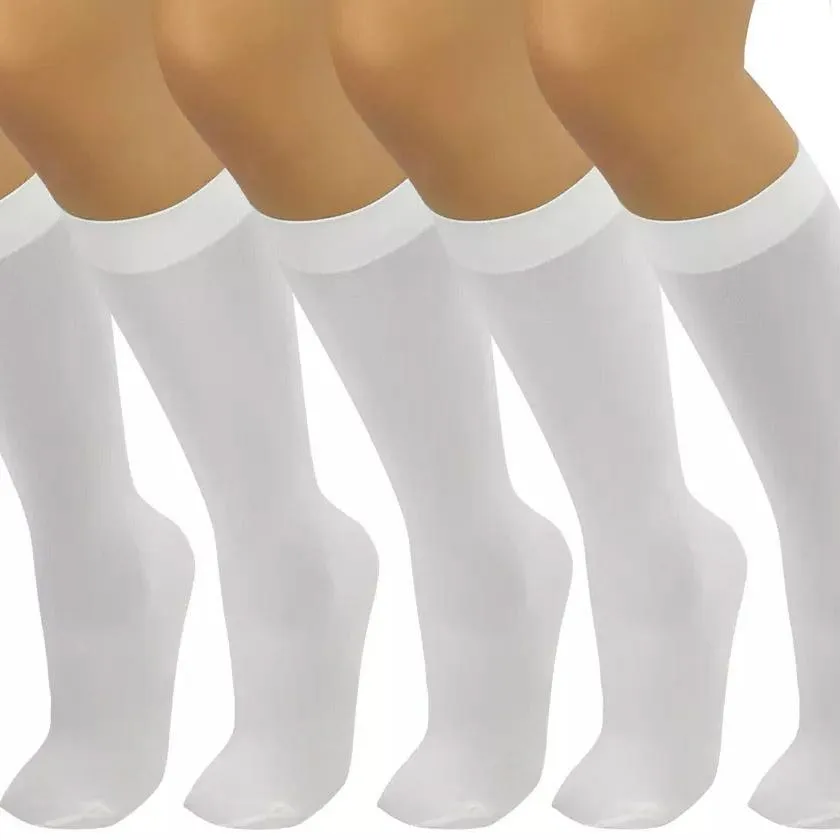 6-Pair: Assorted Knee High Opaque Nylon Classic Socks