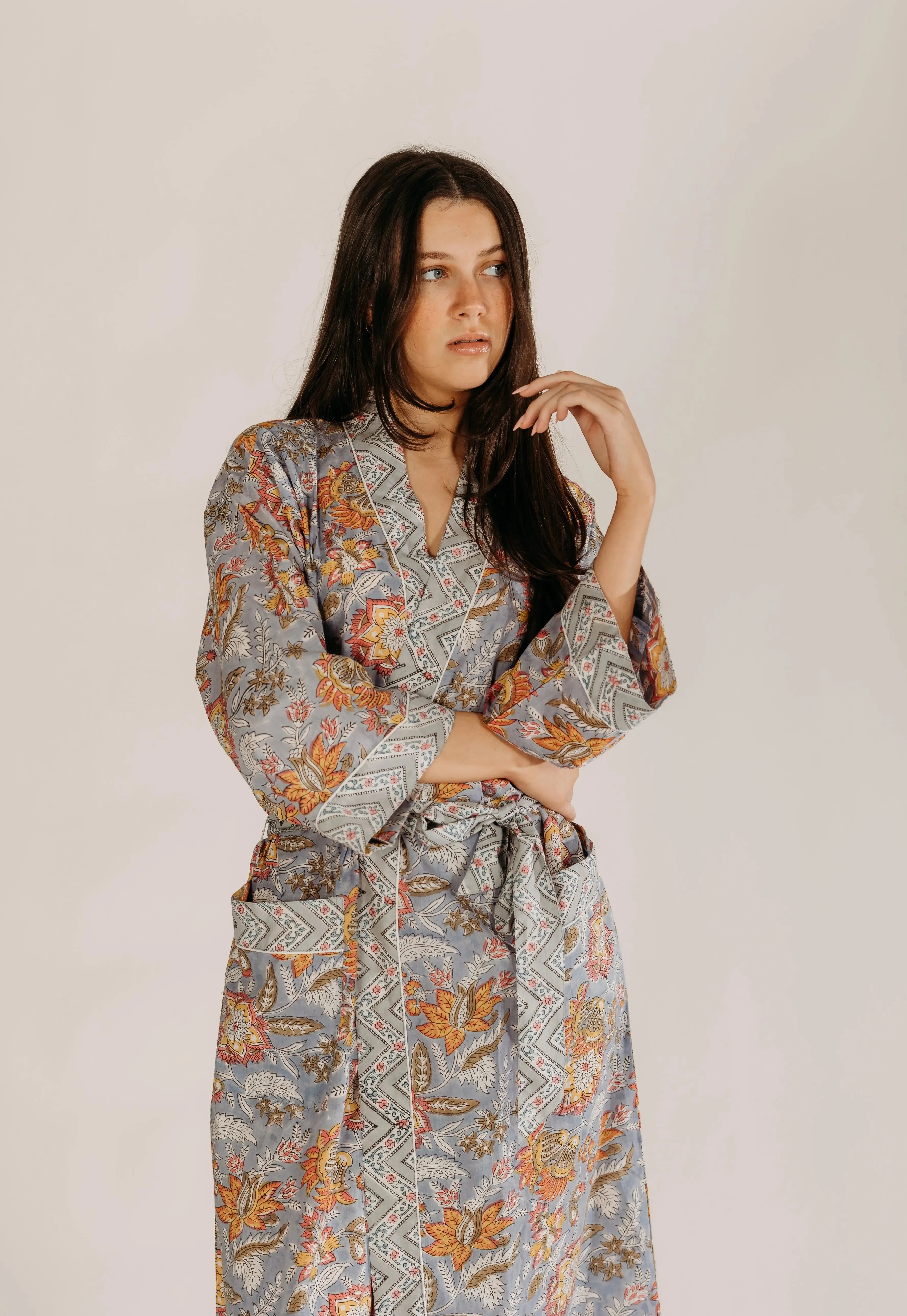 Aarti Block Printed Cotton Robe