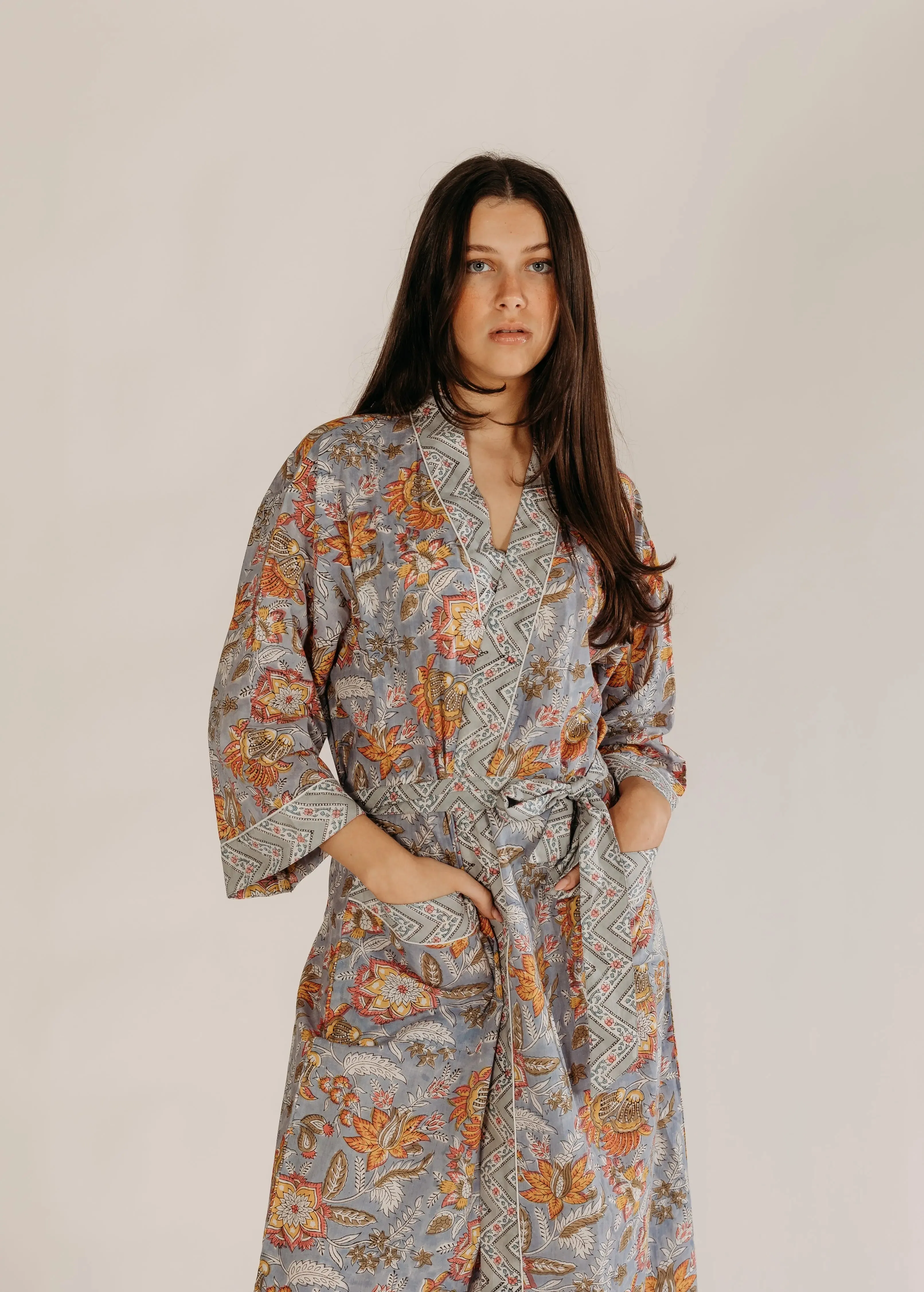 Aarti Block Printed Cotton Robe