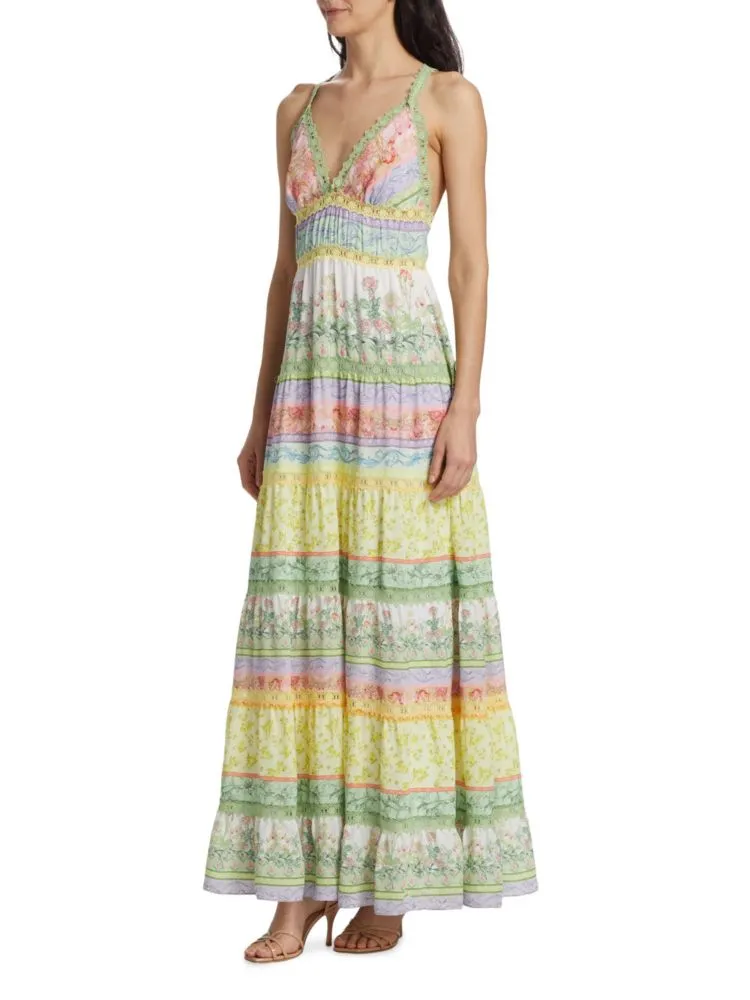 Alice   Olivia Floral Karolina Maxi Dress in Floral Fest Multi