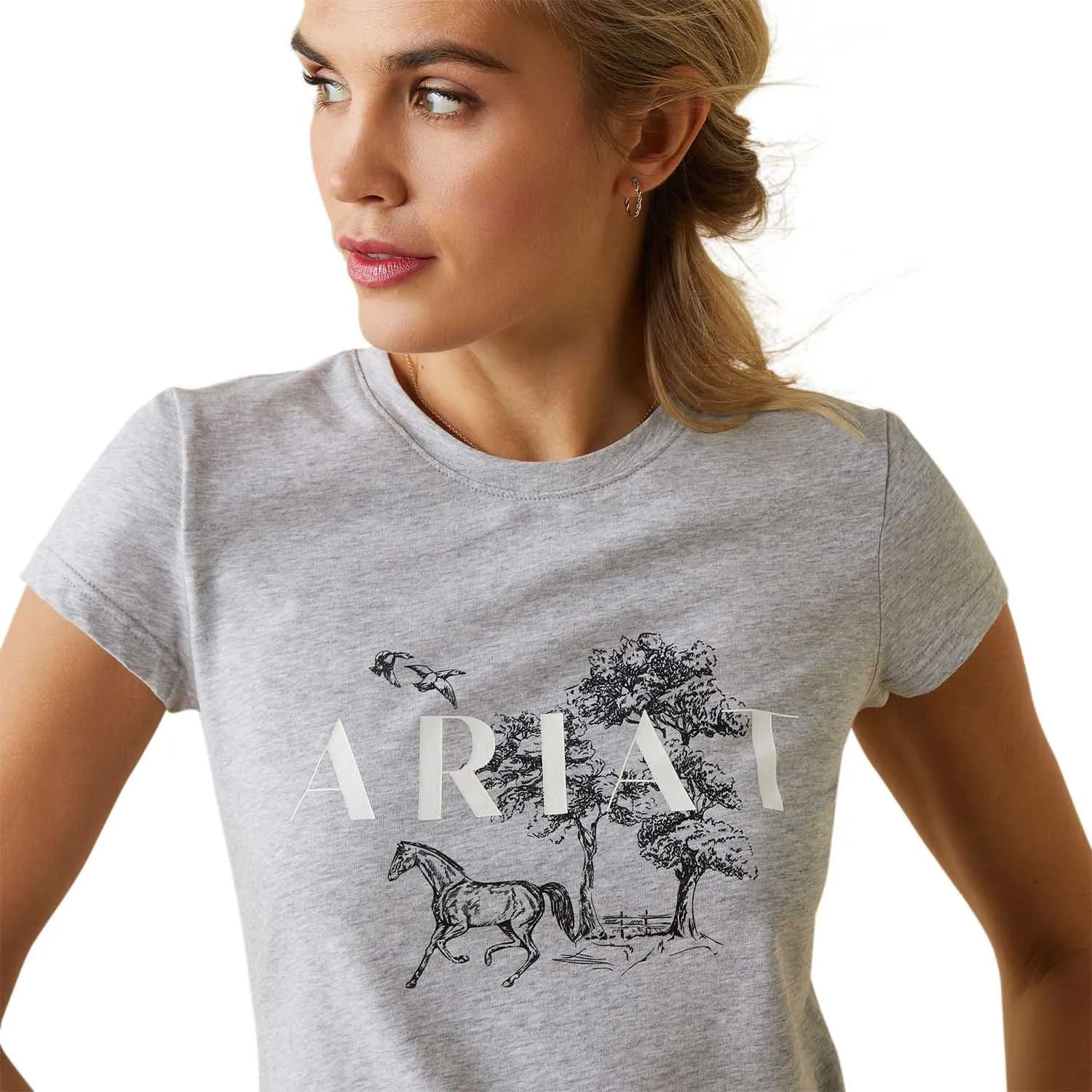 Ariat Women's Toile Scene T-Shirt, Heather Gray