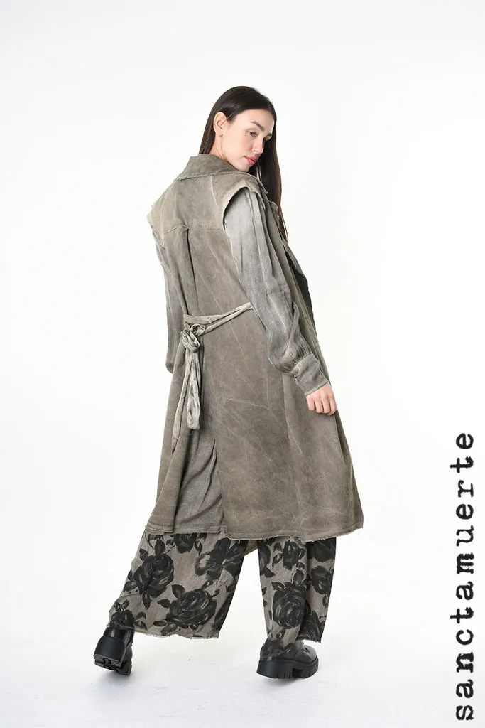 Asymmetrical Trench Coat in Green Tuscany