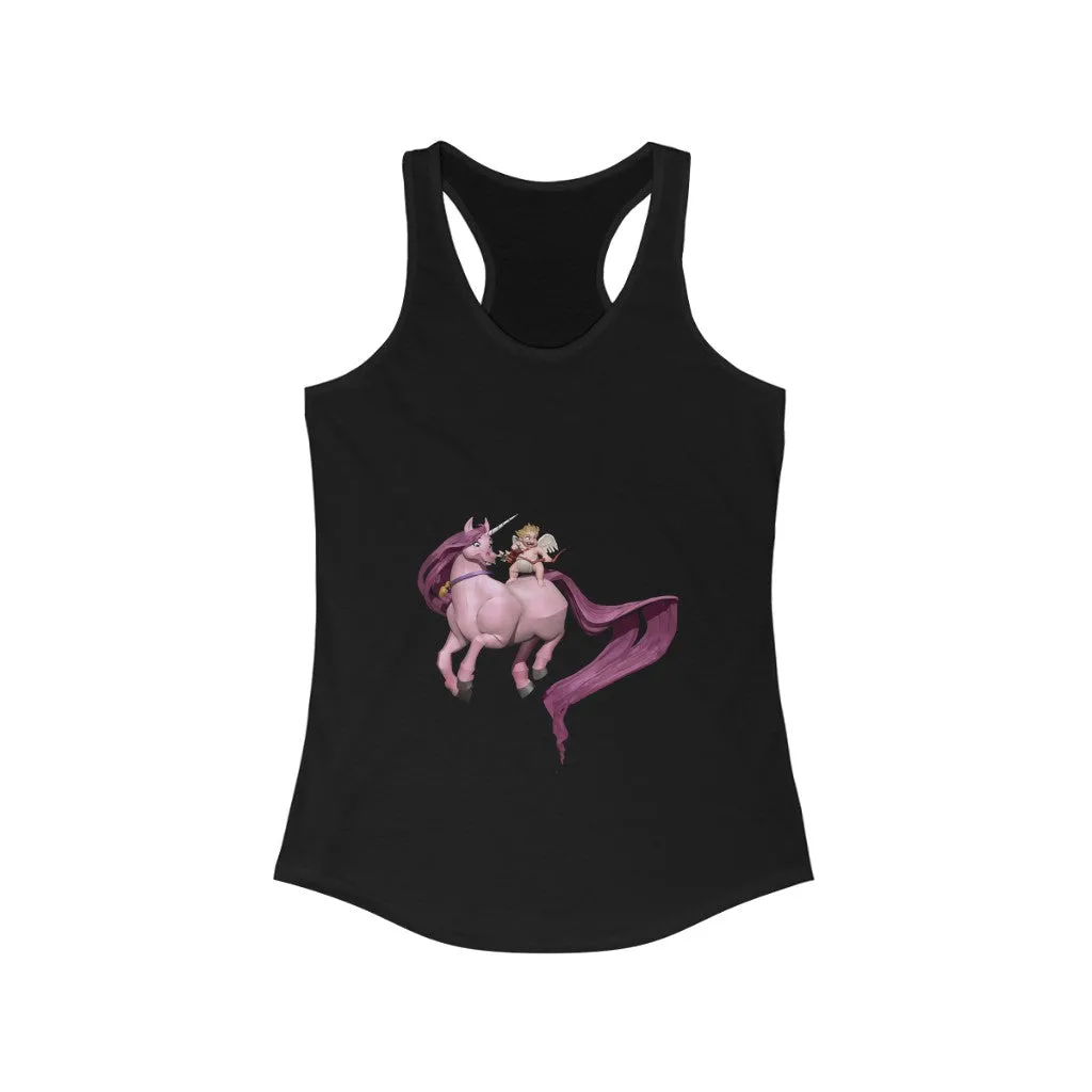 Baby Cupid and Horse Women's Ideal Racerback Tank