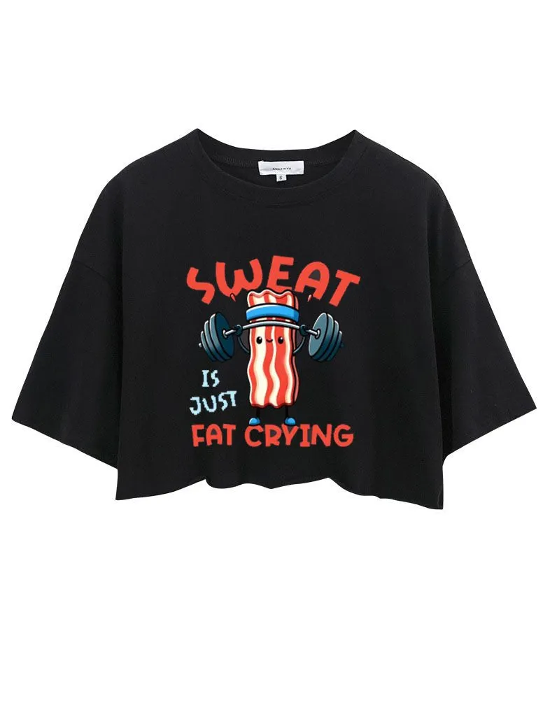 BACON LIFTING WEIGHTS CROP TOPS