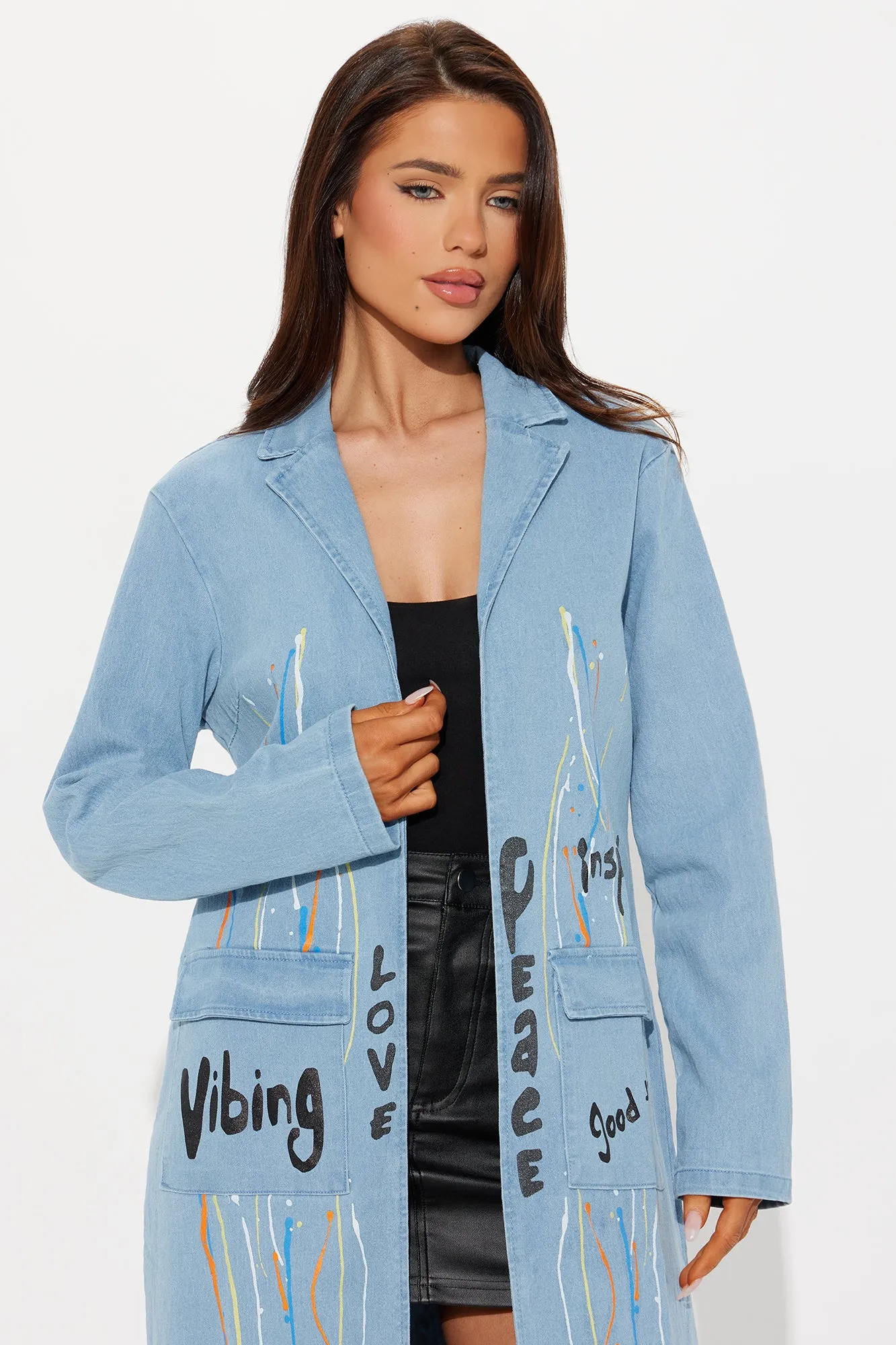 Be Inspired Denim Trench - Light Blue Wash