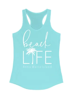 Beach Life Tank Turquoise Blue