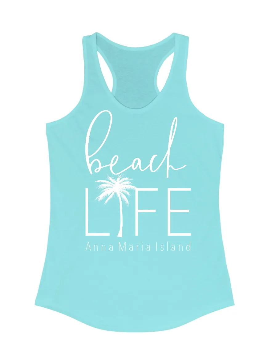 Beach Life Tank Turquoise Blue