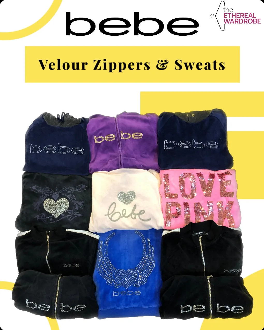 Bebe & Pink Velour Zipper Jackets and Sweatshirts