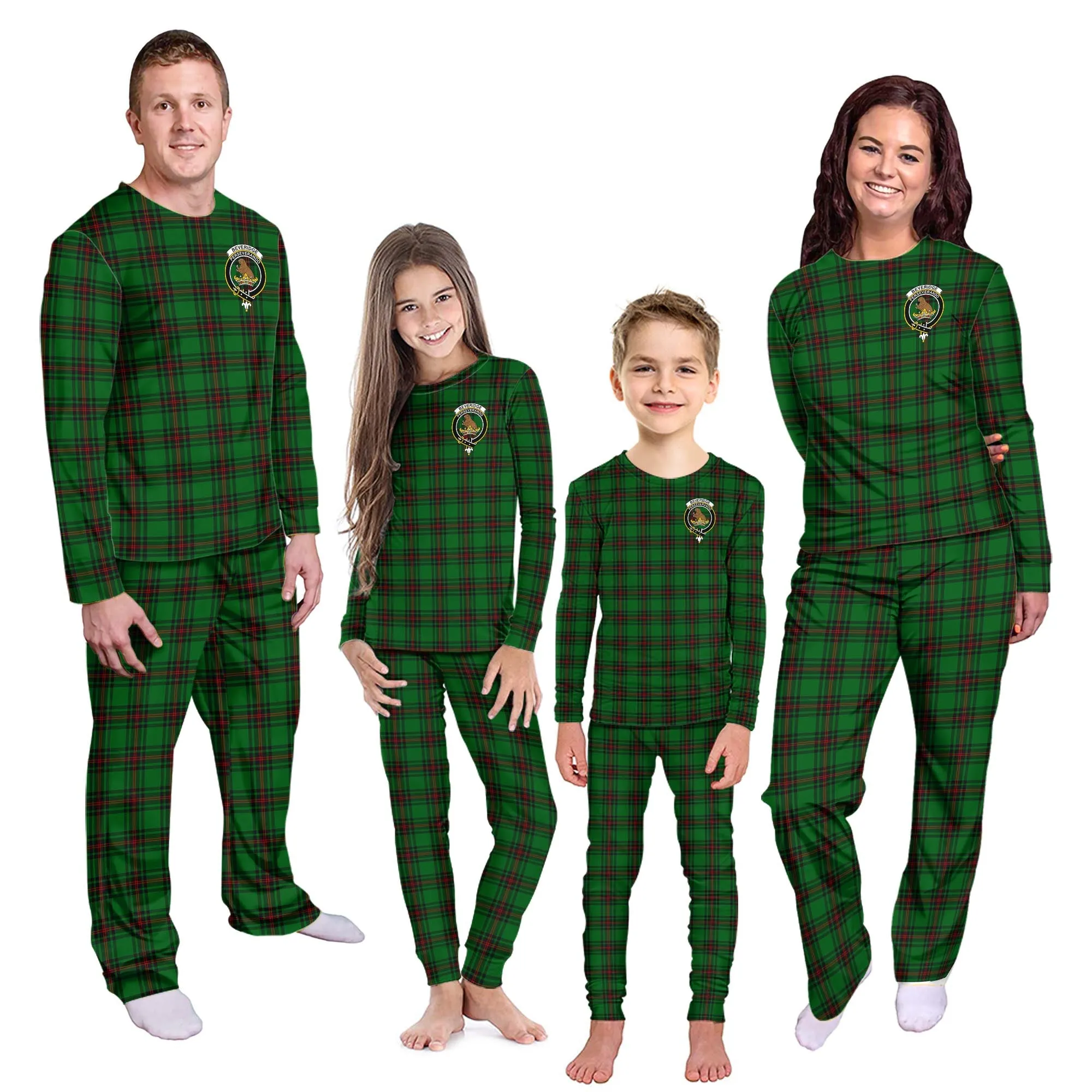 Beveridge Tartan Pajamas Family Set with Family Crest