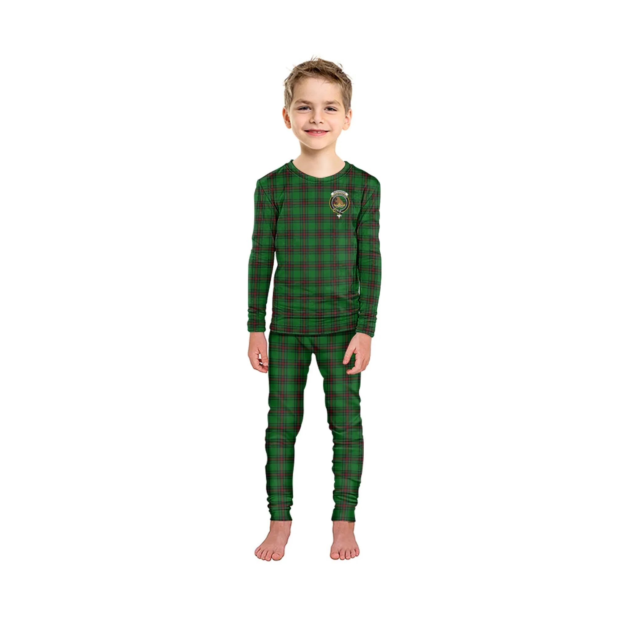 Beveridge Tartan Pajamas Family Set with Family Crest