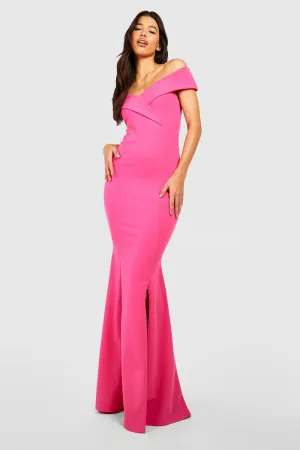 Boohoo High Side Split Maxi Dress, Pink