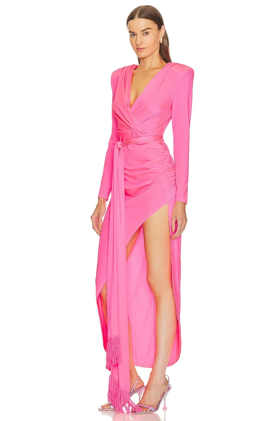 Bronx and Banco Electric Maxi Dress in Electric Pink