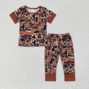 BSPO0439  3-6M to 7-8T Bamboo toddler boy clothes camouflage boy  pajamas outfit