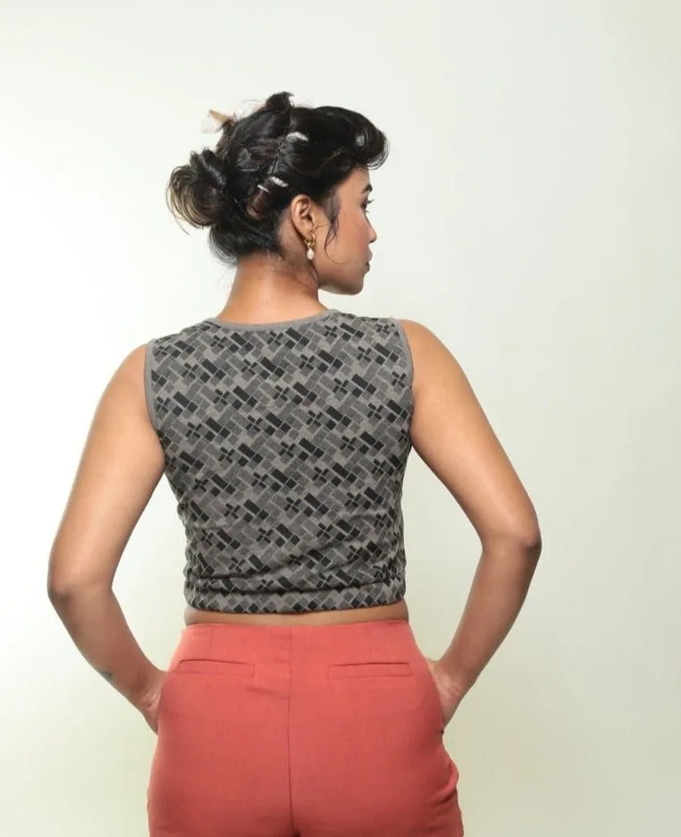 Checkered GOTS Certified Organic Cotton Crop Top