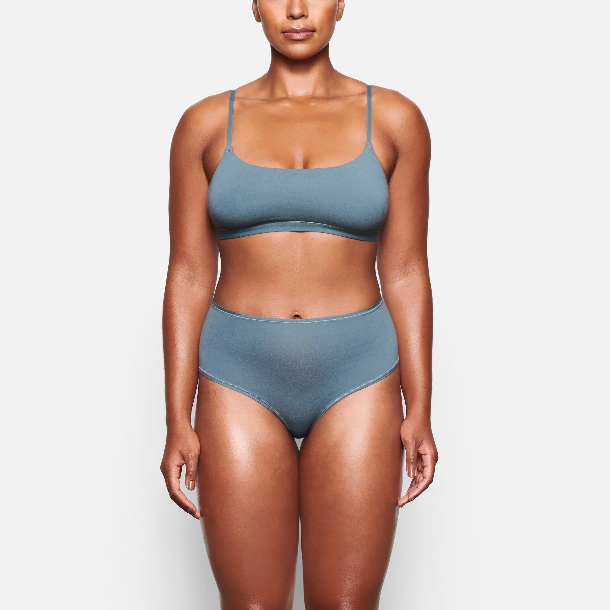 COTTON JERSEY SCOOP BRALETTE | KYANITE