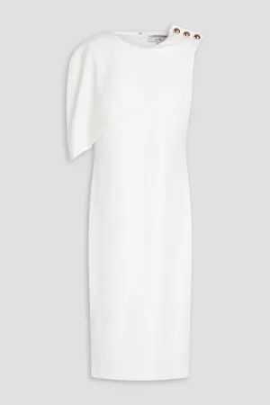 Crepe midi dress with buttons BADGLEY MISCHKA, white