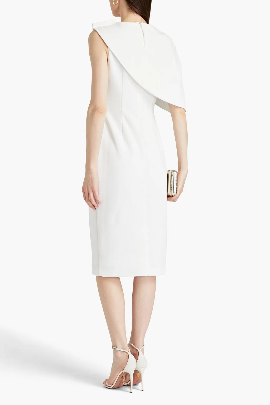 Crepe midi dress with buttons BADGLEY MISCHKA, white