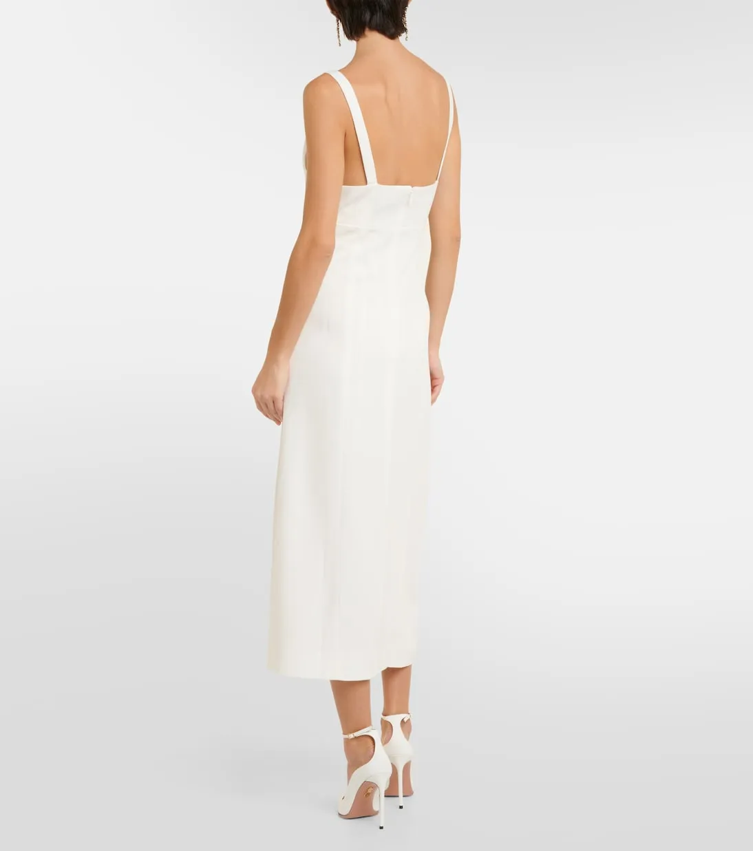 Crepe midi wedding dress eli Rixo, white