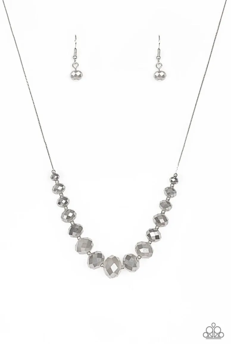 Crystal Carriages Necklace - Silver - Paparazzi Accessories