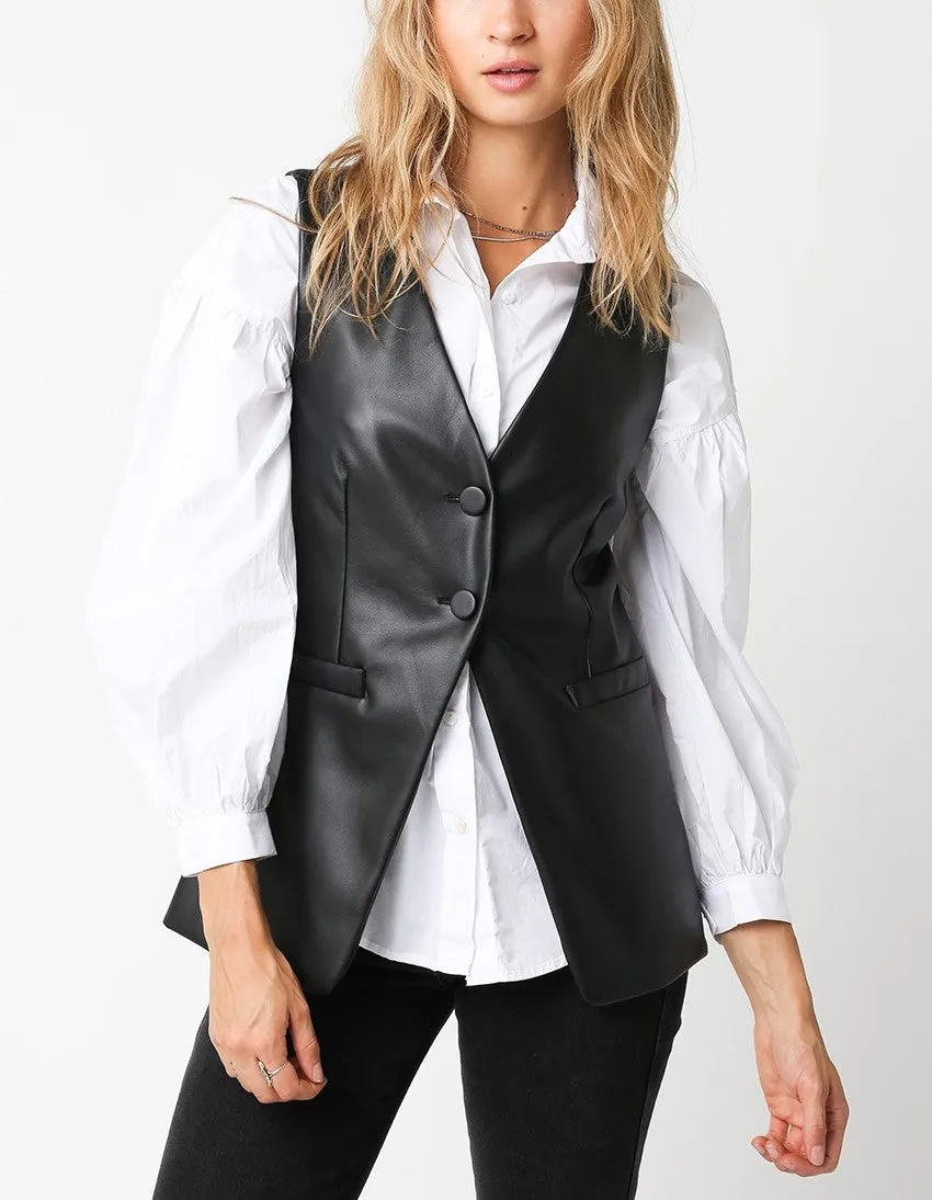 Cynthia Faux Leather Vest