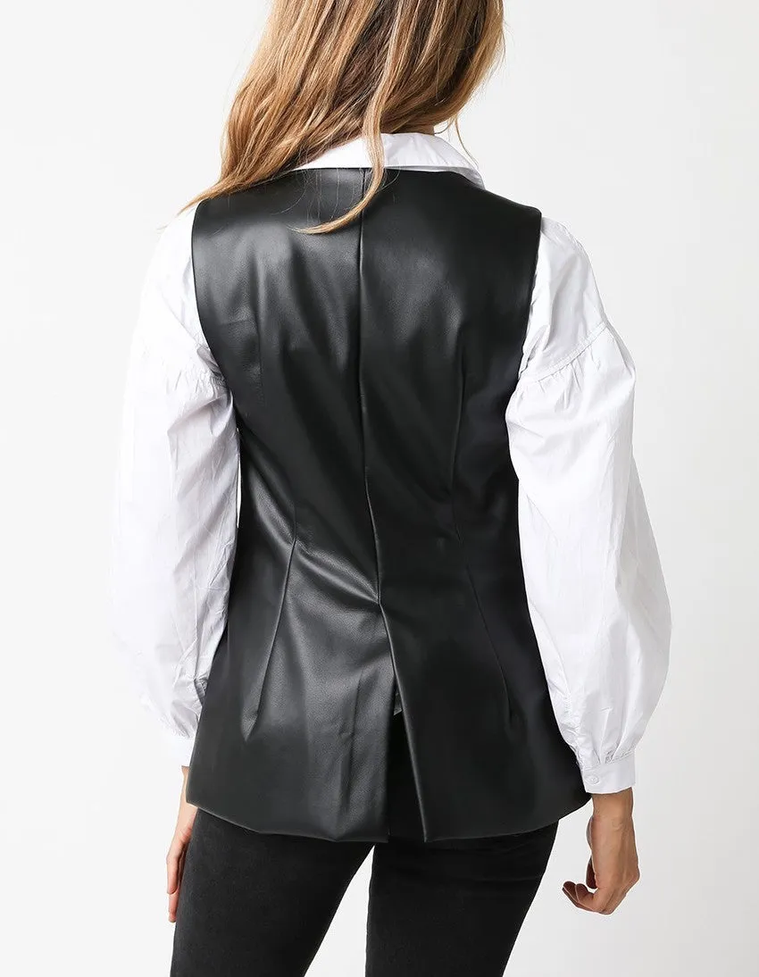 Cynthia Faux Leather Vest