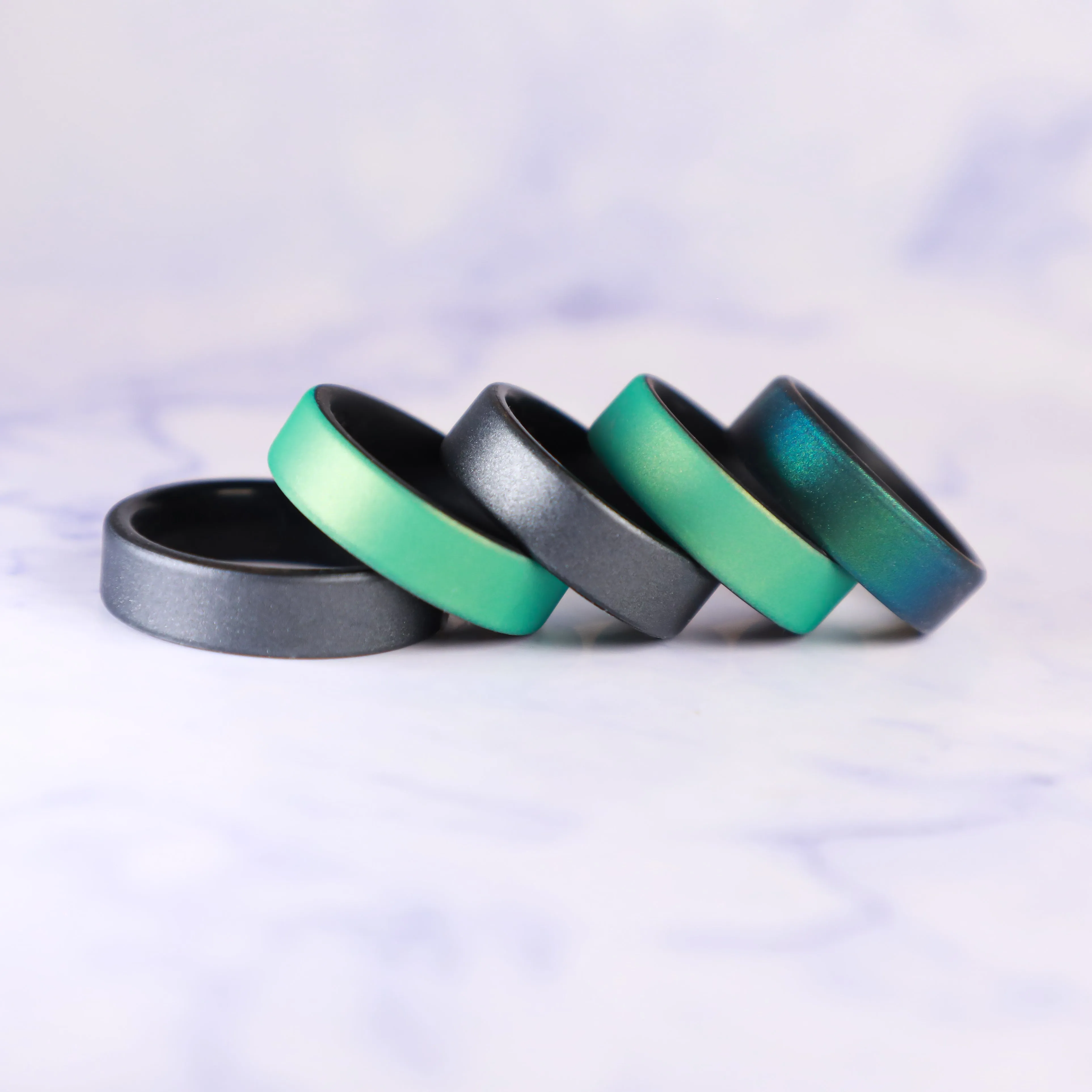 Dark Silver Dual Layer Breathable Silicone Ring