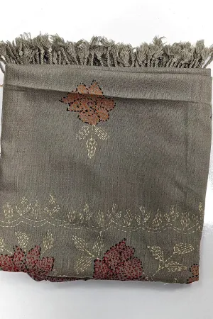 Designs by Amina - Hand Work - Grey - Wool - Shawl - 1 Piece - 0042