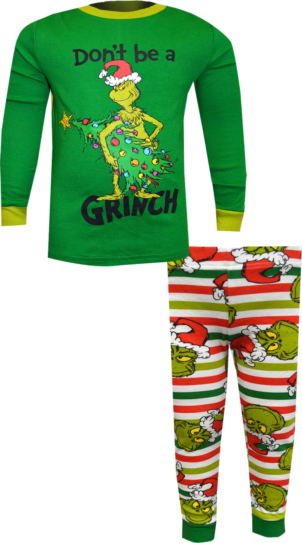 Dr. Seuss The Grinch Don't be a Grinch Kids Pajamas