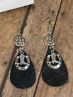 FAUX Leather Horseshoe Earrings