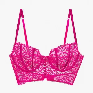 For Love & Lemons For Victoria's Secret Butterfly Lace Underwire Bra, pink