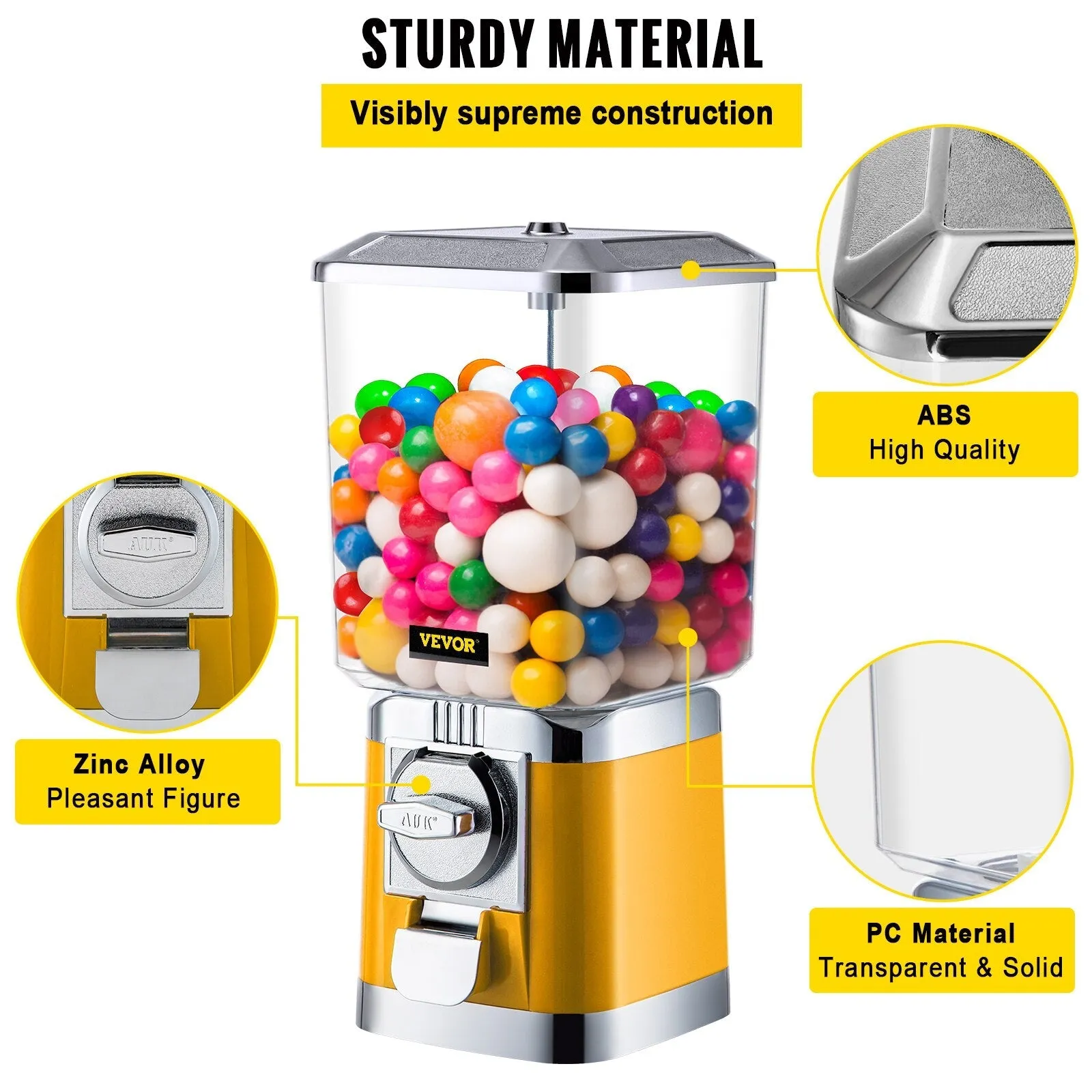 Gumball Dispenser Firm Construction Commercial Classic Candy Machine