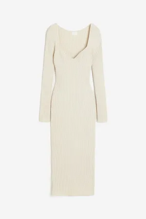 H&M Rib-knit dress, light beige