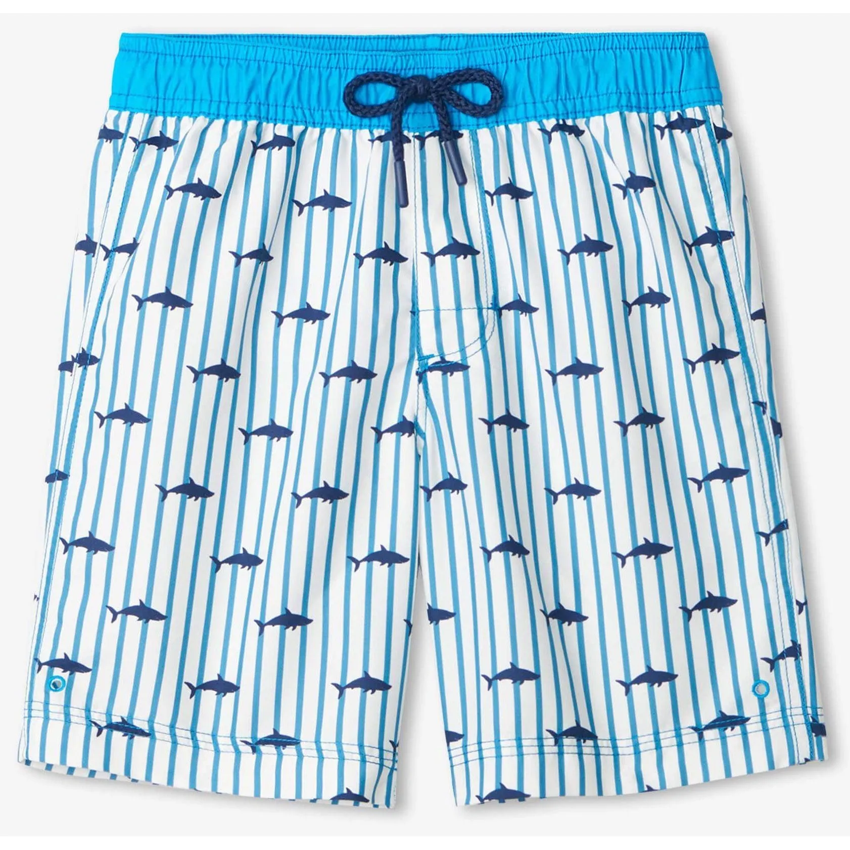 Hatley LS Rashguard   Board Shorts Swim Set - Sharks Silhouettes