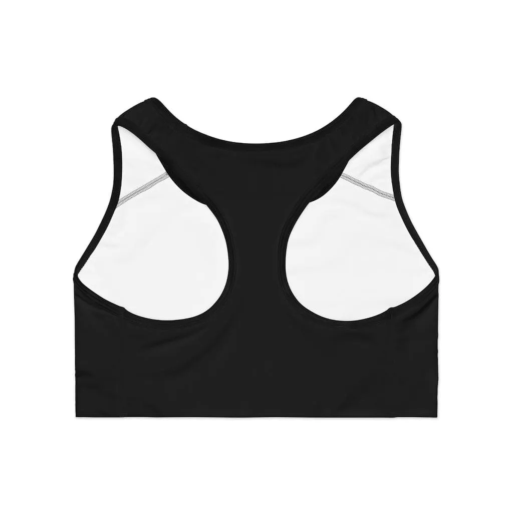 High Support Black & White Fikafuntimes Sports Bra