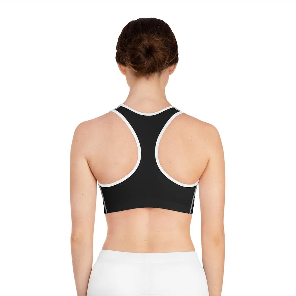 High Support Black & White Fikafuntimes Sports Bra