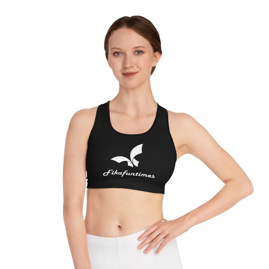 High Support Black & White Fikafuntimes Sports Bra