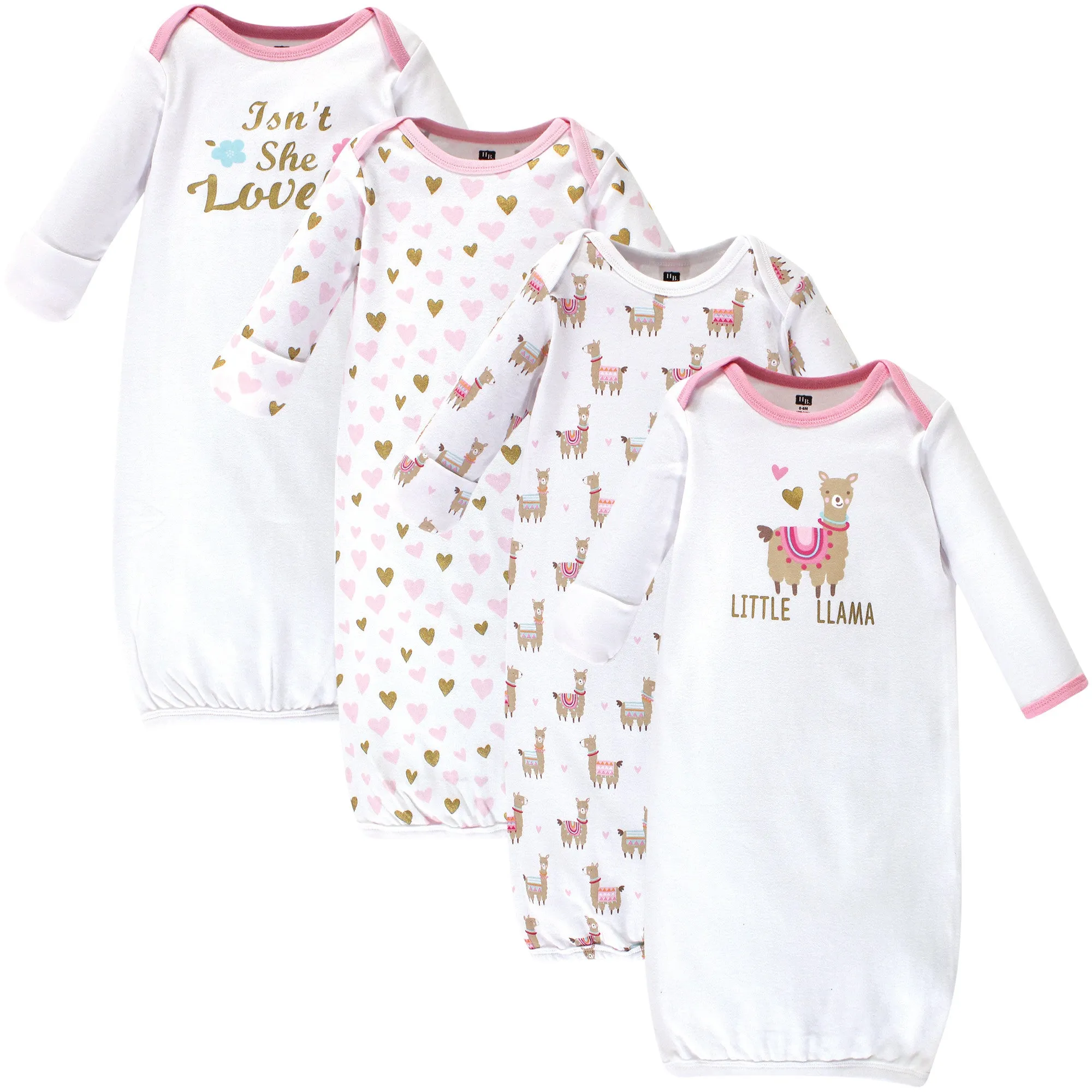 Hudson Baby Cotton Gowns, Little Llama