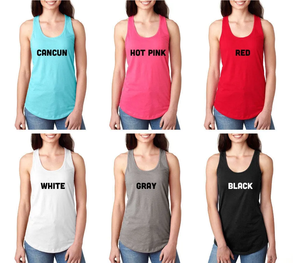 Last Ride Before She's the Bride Custom Bachelorette Party Racerback Tank Tops