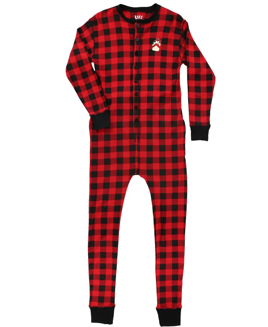 Lazyone Adult Plaid Onesie Flapjack, BEAR CHEEK PLAID