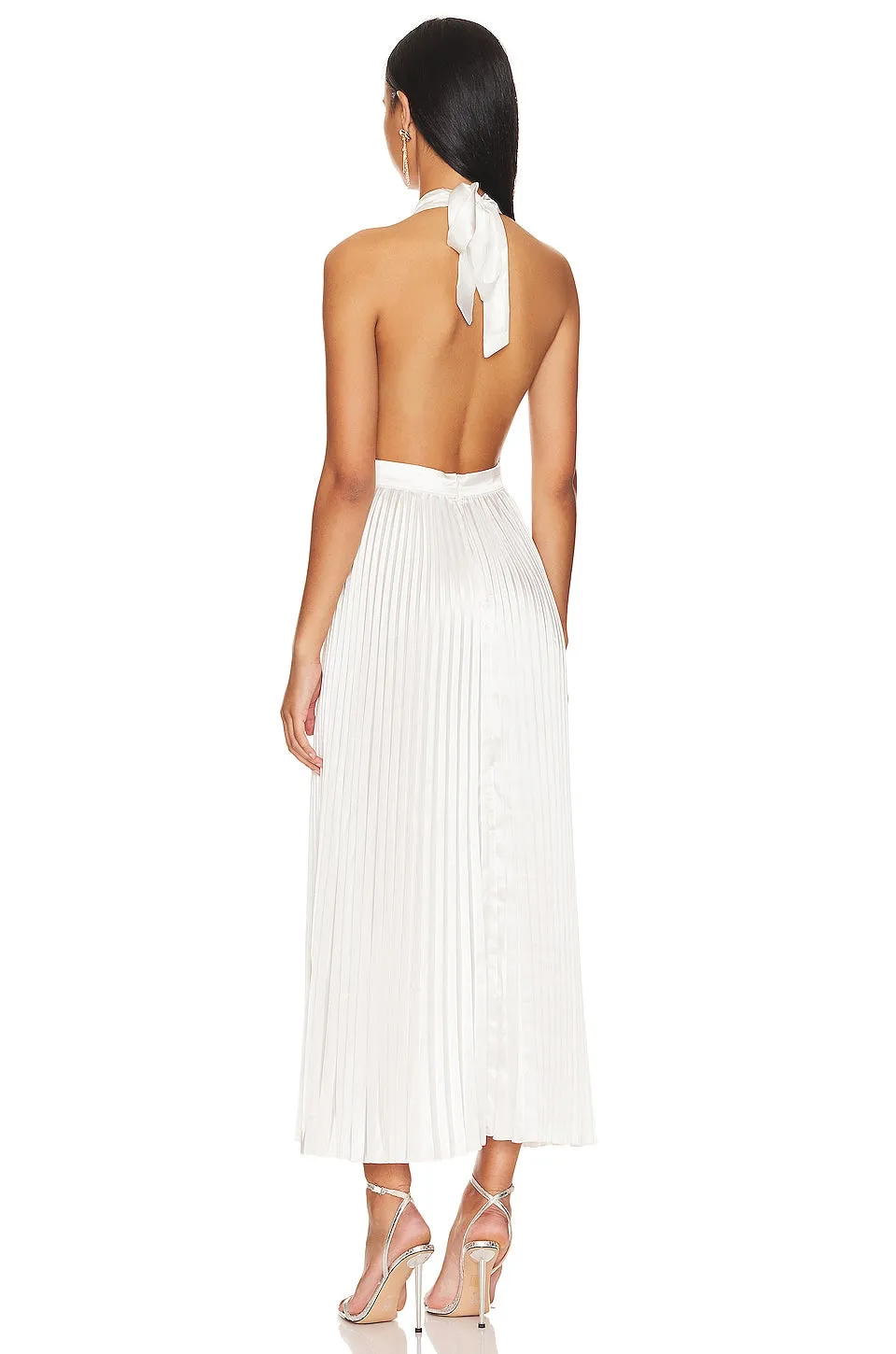 L'IDEE Renaissance Split Gown Dress, Blanc