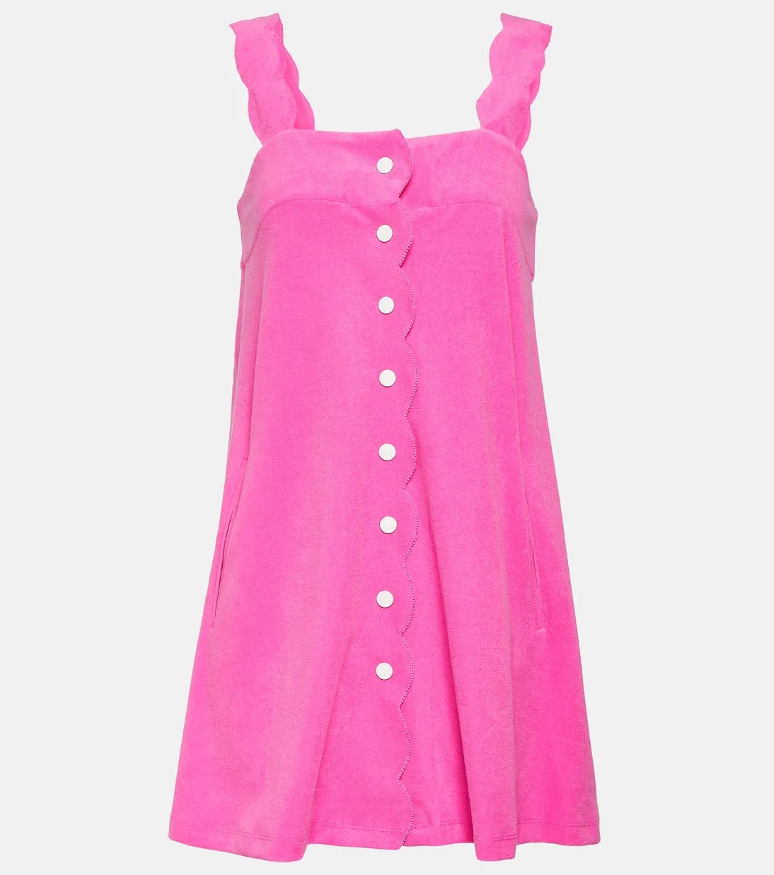 Marysia Cotton Blend Scalloped Mini Dress, Pink