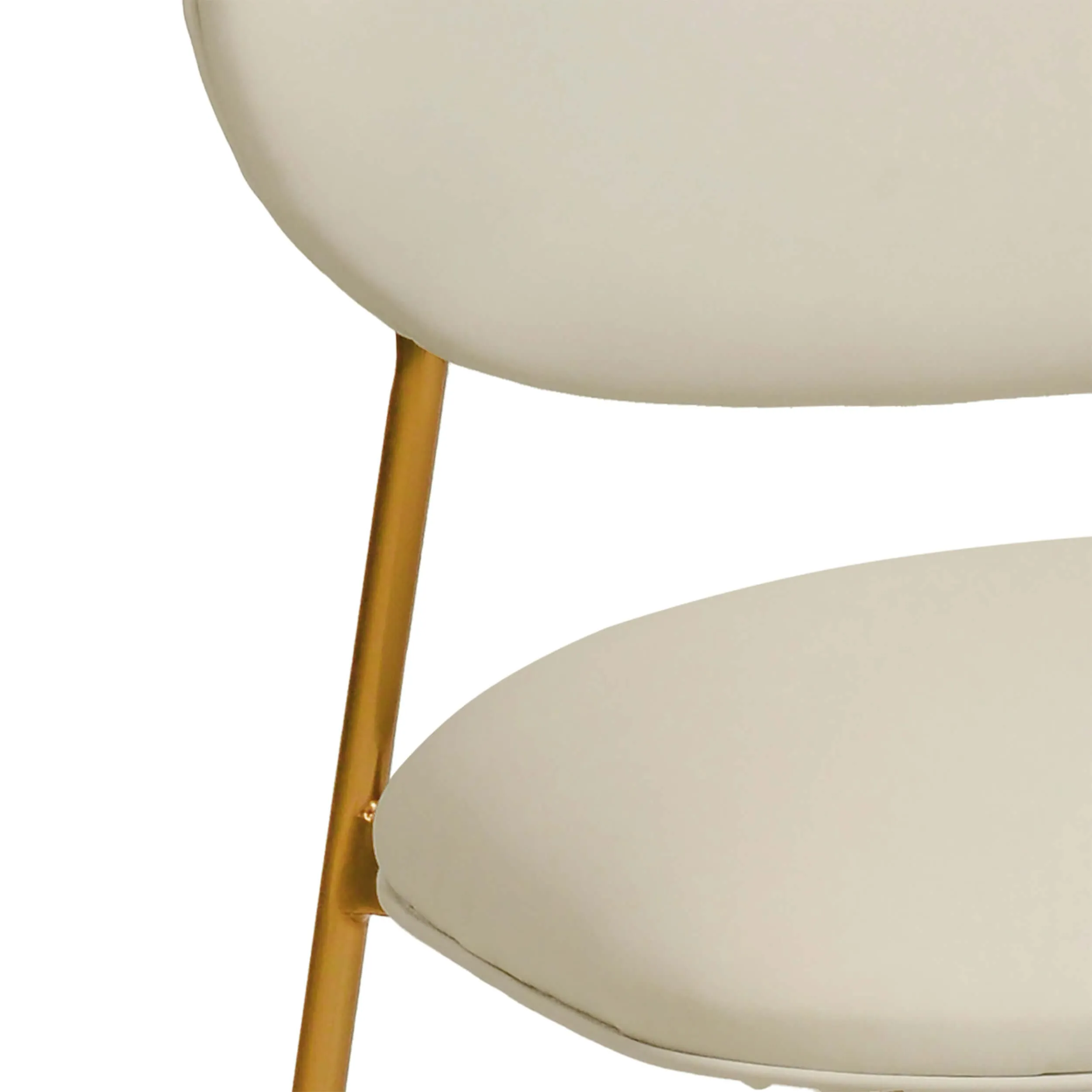 McKenzie Vegan Leather Dining Chair, Cream, Set of 2