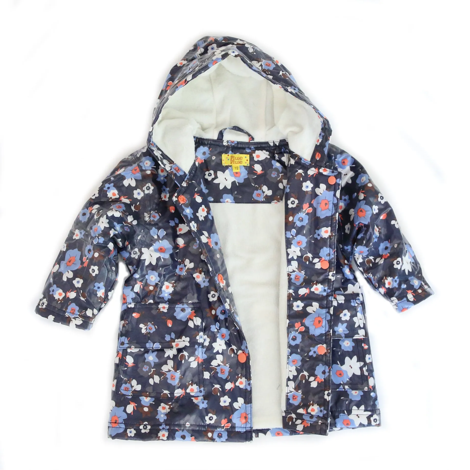 Navy Flower Raincoat