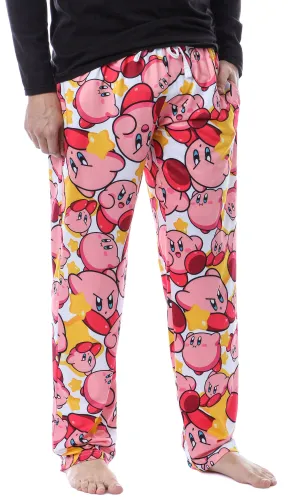 Nintendo Kirby Video Game Men's Allover Character Pattern Pajama Pants