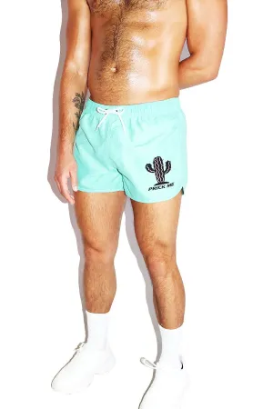 Prick Me Cactus Board Shorts-Mint