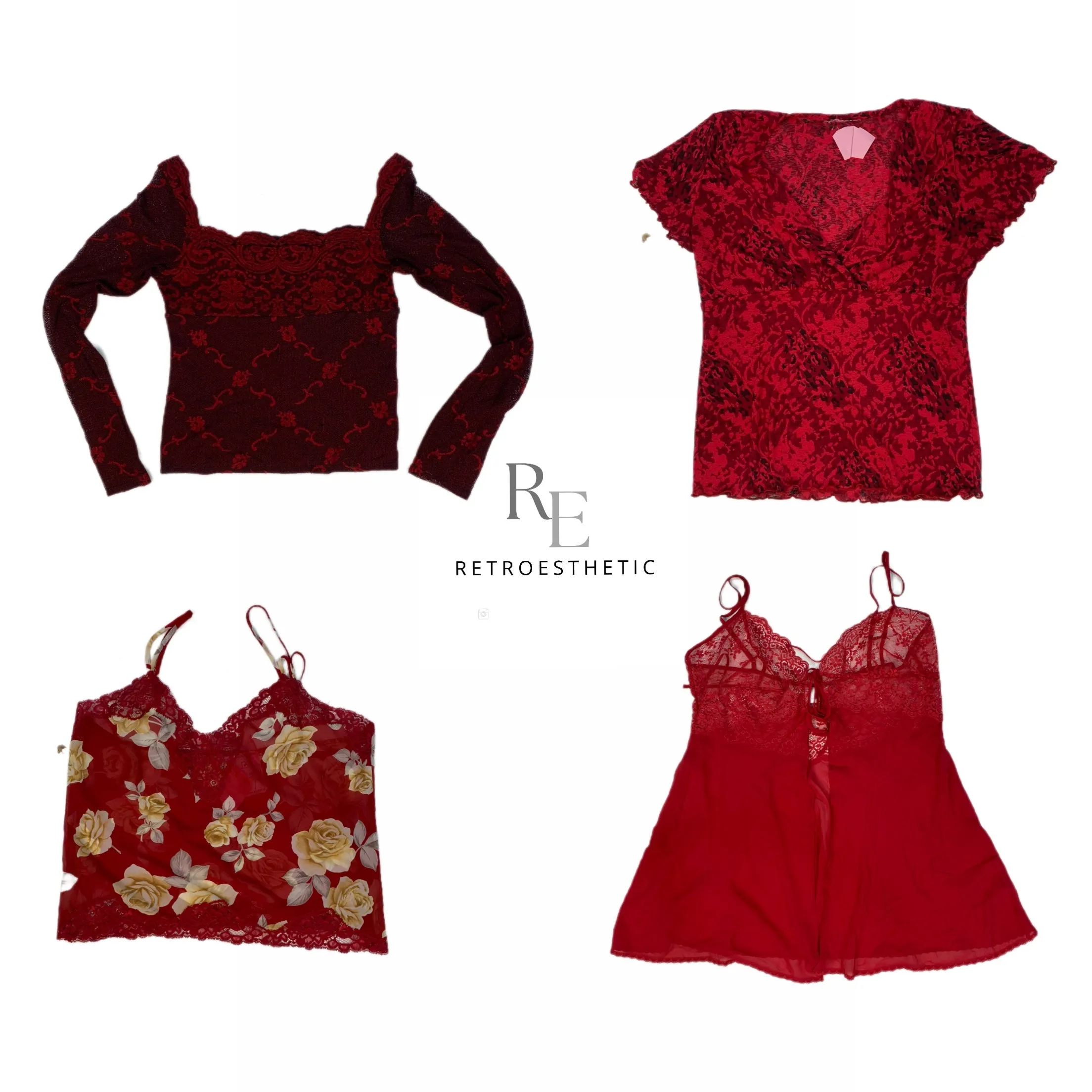 Romantic Y2k Red Tops-SD (SR-436)