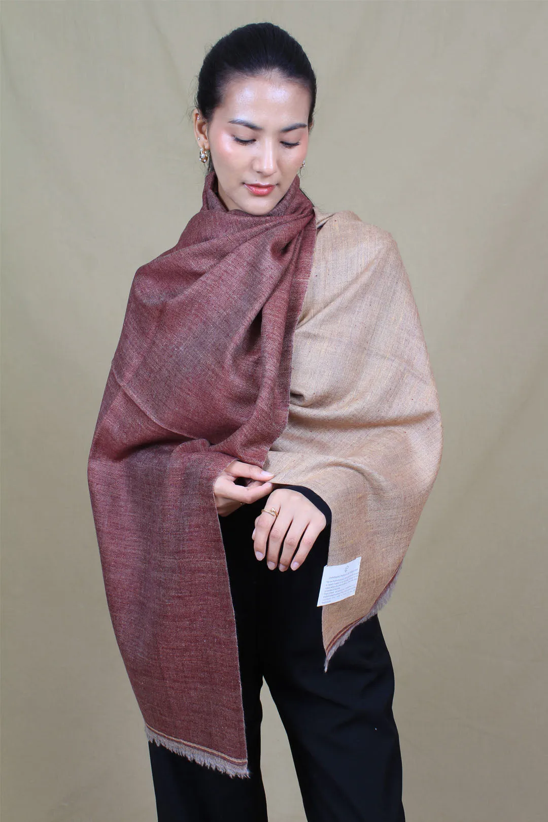 Sabaah Burgundy Reversible Cashmere Stole