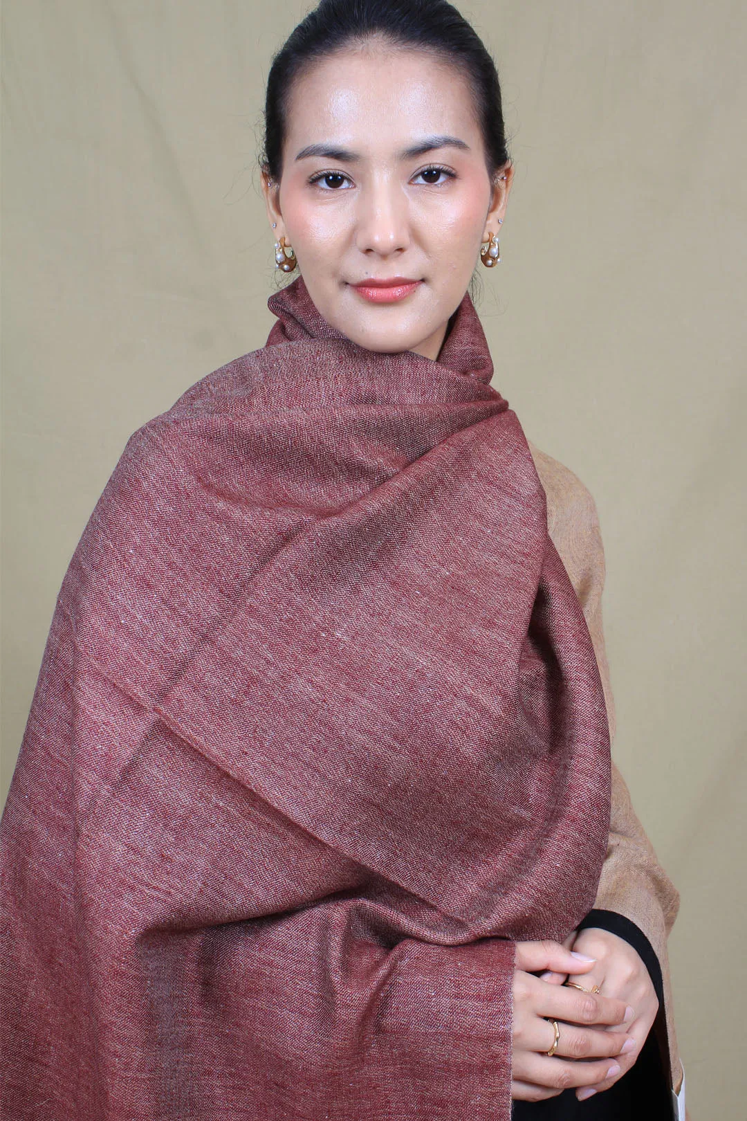 Sabaah Burgundy Reversible Cashmere Stole