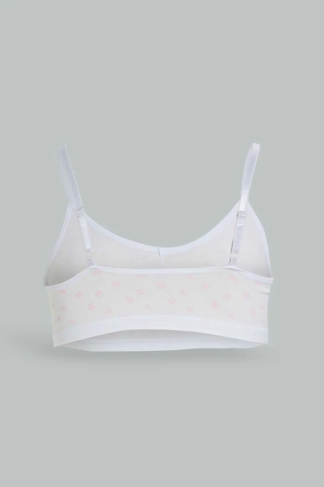 Senior Girls Pink And Yellow Padded Bra (2 Piece)